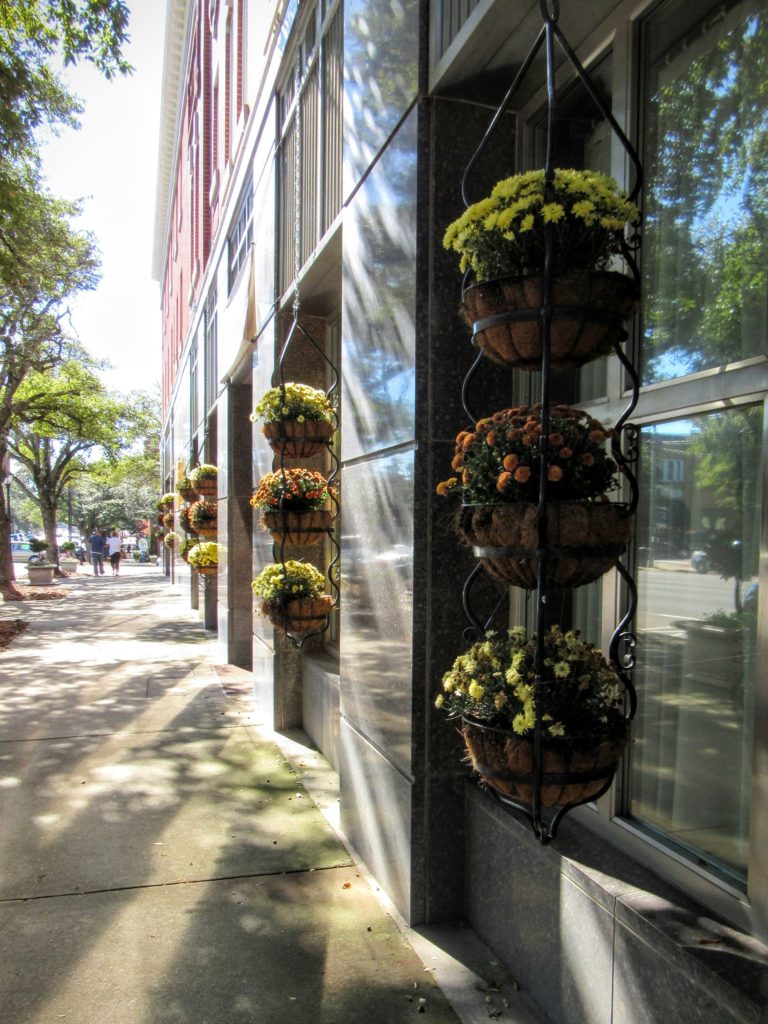 Flowers on the side of a building in the historic city center. | City Break: A Mini Guide to Shelby, NC.