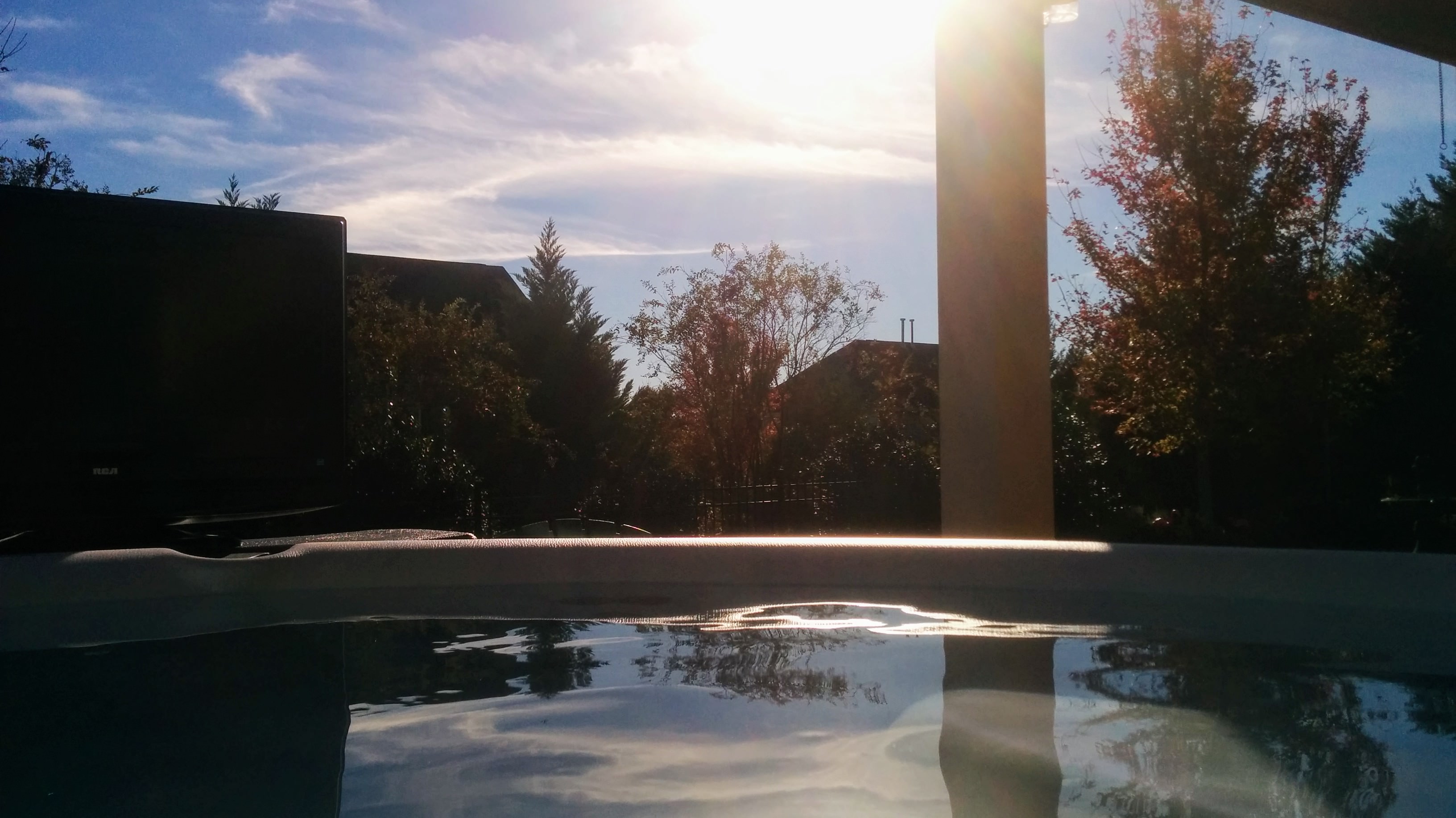 Enjoying the hot tub. | 100 Days Back Home.