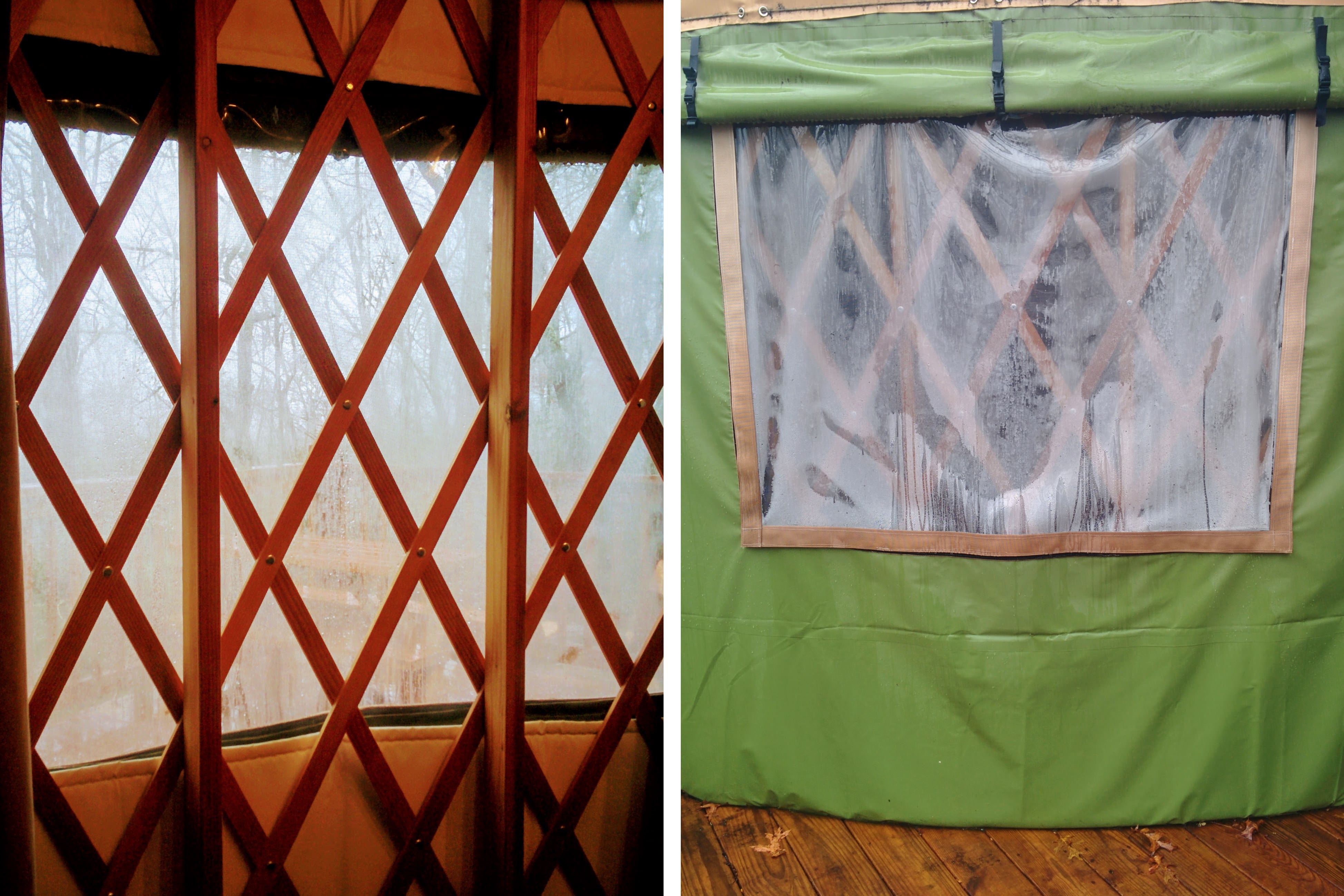 Windows of our yurt. | Glamping at the Sky Ridge Yurts.
