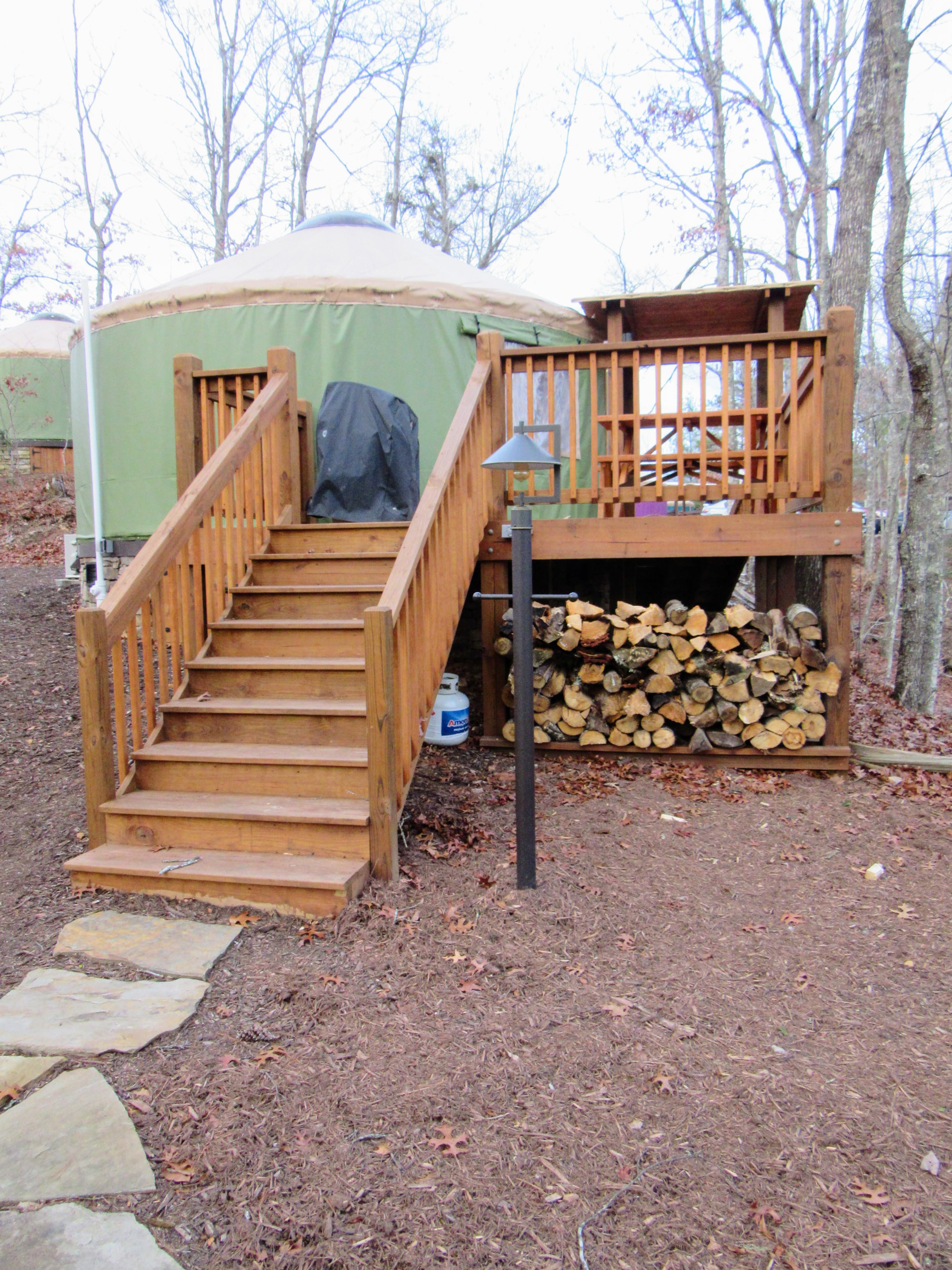 Insert Back of the yurt. | Glamping NC: the Sky Ridge Yurts.