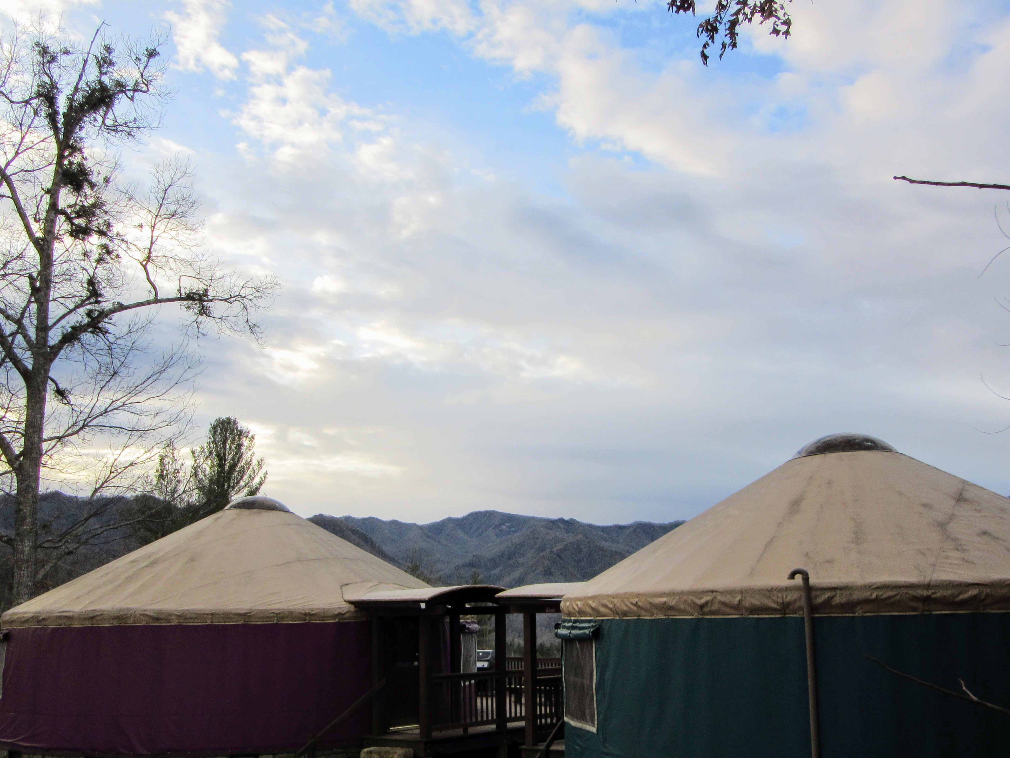 Two larger yurts. | Glamping NC: the Sky Ridge Yurts.