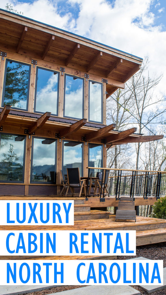 The Stecoah House is a two story luxury cabin rental located 20 minutes from the heart of Bryson City in North Carolina.  Its stunning floor to ceiling windows, open loft design, and 180 degree mountain views make it a dreamy vacation spot.