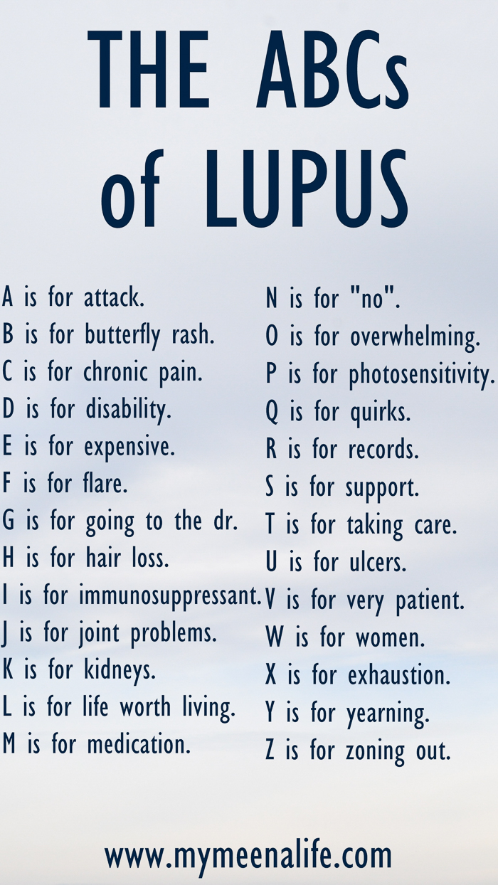 The ABC’s of Lupus. (Or, 26 Things About Lupus.) | My Meena Life | Photo via Pixabay licensed under CC0. | #lupus #autoimmunedisease #chronicillness #spoonie